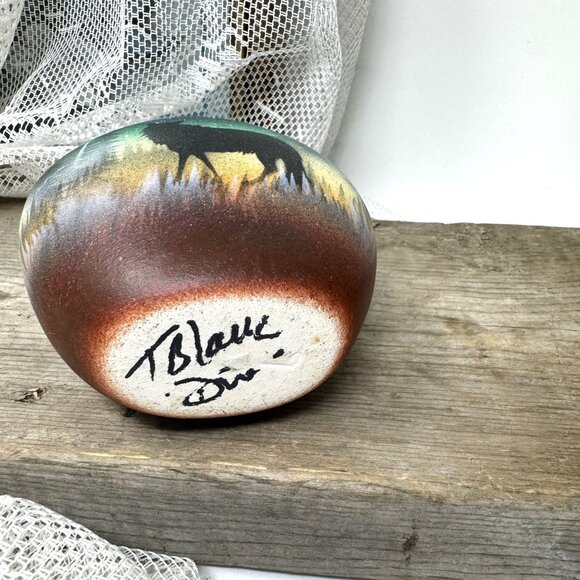 Native American Pottery Mini Pot Pottery Wolf Signed Ceder Mesa - Picture 4 of 5